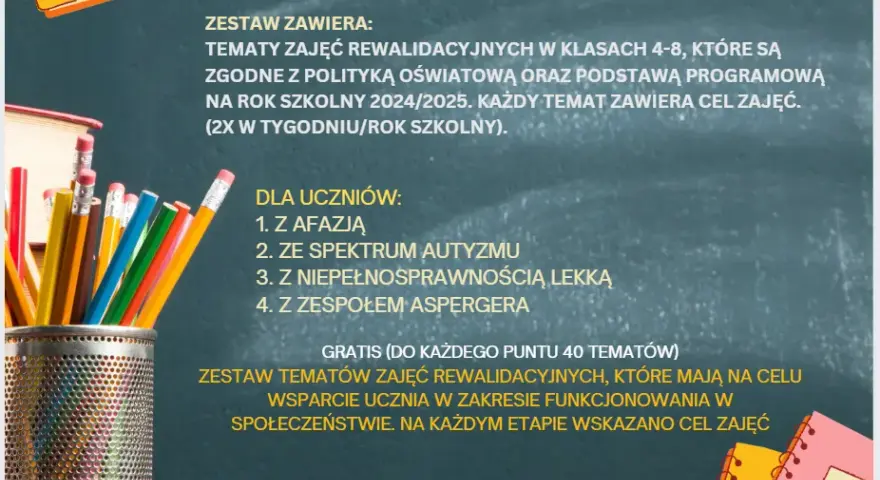 Tematy zajęć rewalidacyjnych do dziennika, które naprawdę działają